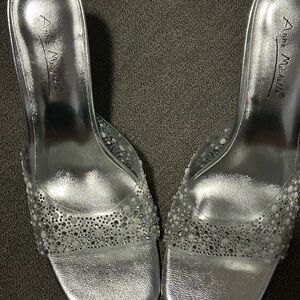 Anne Michelle Silver Embellished Heels